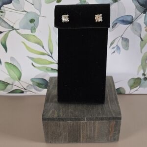 Elegant CZ Silver Stud Earrings